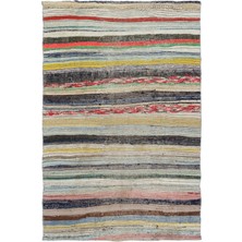 Teselya Kahverengi Çizgili Yün Modern Desenli Yün Hav Toz Vermez Leke Tutmayan Salon Yolluk Mutfak El Dokuma Halı