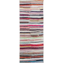 Hali.Net 108x282 cm Yeşil Vintage Anadolu Eskitme Yün Halı | Salon Yatak Odası Halısı | Doğal Yün El Yapımı El Dokuma Hav Vermez | UNİQUE-32537