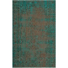 Hali.Net 171x270 cm Yeşil Turkuaz Bitkisel Geleneksel Geleneksel Halı | Salon Yatak Odası Halısı | Hav Vermez | UNİQUE-24370