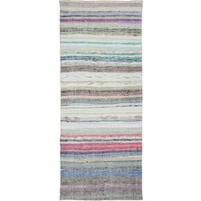 Hali.Net 129x305 cm Çok Renkli Atina El Dokuma Yün Halı | El Yapımı Doğal Yün Salon Halısı | Geleneksel Anadolu Hav Vermez | UNİQUE-32627