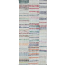 Hali.Net 123x297 cm Bej Vintage Anadolu Yün Halı | Salon Yatak Odası Halısı | Doğal Yün El Yapımı El Dokuma Hav Vermez | UNİQUE-32384