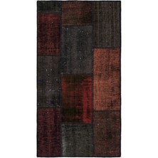 Kavala Mor Göbekli Yün Modern Desenli Yün Hav Toz Vermez Leke Tutmayan Salon Yolluk Mutfak El Dokuma Halı