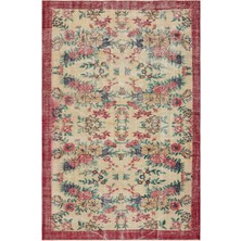 Atina Krem Eskitme Yün Modern Desenli Yün Hav Toz Vermez Leke Tutmayan Salon Yolluk Mutfak El Dokuma Halı