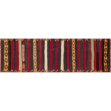 Kırmızı Çizgili Yün Modern Desenli Yün Hav Toz Vermez Leke Tutmayan Salon Yolluk Mutfak El Dokuma Halı