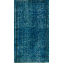 Hali.Net 144x250 cm Mavi Atina El Dokuma Yün Halı | El Yapımı Doğal Yün Salon Halısı | Geleneksel Anadolu Hav Vermez | UNİQUE-19050