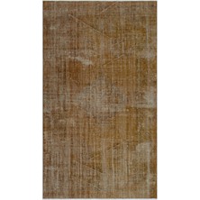 Hali.Net 148x250 cm Kahverengi Hardal Soyut Vintage Eskitme Halı | Salon Yatak Odası Halısı | Hav Vermez | UNİQUE-23779