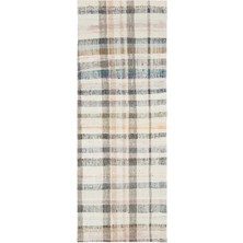 Hali.Net 87x236 cm Mavi Atina Anadolu Yün Halı | Balkon Halısı Mutfak Koridor Halı | Doğal Yün El Yapımı El Dokuma Hav Vermez | UNİQUE-37250