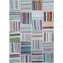 Girit Kırmızı Çizgili Yün Modern Desenli Yün Hav Toz Vermez Leke Tutmayan Salon Yolluk Mutfak El Dokuma Halı