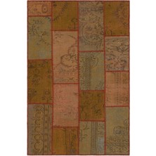 Teselya Bej Eskitme Yün Modern Desenli Yün Hav Toz Vermez Leke Tutmayan Salon Yolluk Mutfak El Dokuma Halı