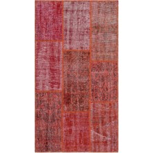 Hali.Net 80x150 cm Mavi Vintage Anadolu Yün Halı | Mutfak Balkon Salon Halısı | Doğal Yün El Yapımı El Dokuma Hav Vermez | UNİQUE-26047