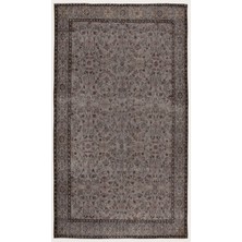 Hali.Net 171x300 cm Kahverengi Gri Çiçekli Vintage Geleneksel Halı | Salon Yatak Odası Halısı | Hav Vermez | UNİQUE-4485