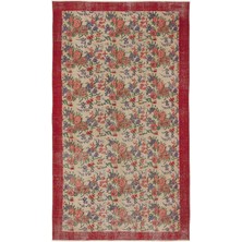 Hali.Net 160x290 cm Krem Atina El Dokuma Yün Halı | El Yapımı Doğal Yün Salon Halısı | Geleneksel Anadolu Hav Vermez | UNİQUE-7588