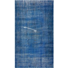 Atina Mavi Eskitme Yün Modern Desenli Yün Hav Toz Vermez Leke Tutmayan Salon Yolluk Mutfak El Dokuma Halı