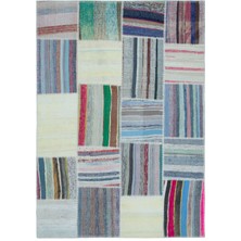 Teselya Bej Eskitme Yün Modern Desenli Yün Hav Toz Vermez Leke Tutmayan Salon Yolluk Mutfak El Dokuma Halı