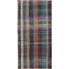 Hali.Net 100x207 cm Kırmızı Çok Renkli Geometrik Bohem Yamalı Halı | Mutfak Koridor Halısı | Hav Vermez | UNİQUE-32208