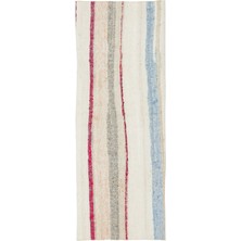 Girit Mor Çizgili Yün Modern Desenli Yün Hav Toz Vermez Leke Tutmayan Salon Yolluk Mutfak El Dokuma Halı