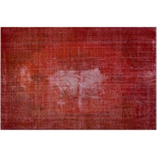 Kırmızı Eskitme Yün Modern Desenli Yün Hav Toz Vermez Leke Tutmayan Salon Yolluk Mutfak El Dokuma Halı