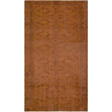 Hali.Net 164x278 cm Bej Kiremit Rengi Soyut Vintage Geleneksel Halı | Salon Yatak Odası Halısı | Hav Vermez | UNİQUE-34376