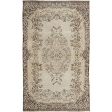 Girit Bej Çizgili Yün Modern Desenli Yün Hav Toz Vermez Leke Tutmayan Salon Yolluk Mutfak El Dokuma Halı