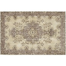 Kahverengi Göbekli Yün Modern Desenli Yün Hav Toz Vermez Leke Tutmayan Salon Yolluk Mutfak El Dokuma Halı