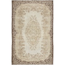 Hali.Net 188x292 cm Gri Bej Çiçekli Vintage Geleneksel Halı | Salon Yatak Odası Halısı | Hav Vermez | UNİQUE-13350