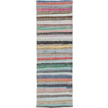 Teselya Bej Çizgili Yün Modern Desenli Yün Hav Toz Vermez Leke Tutmayan Salon Yolluk Mutfak El Dokuma Halı