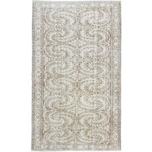 Hali.Net 150x260 cm Bej Krem Bitkisel Vintage Geleneksel Halı | Salon Yatak Odası Halısı | Hav Vermez | UNİQUE-16144