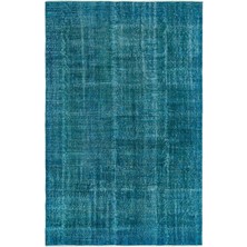 Hali.Net 180x277 cm Yeşil Turkuaz Belirsiz Vintage Eskitme Halı | Salon Yatak Odası Halısı | Hav Vermez | UNİQUE-19493