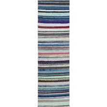 Teselya Kahverengi Çizgili Yün Modern Desenli Yün Hav Toz Vermez Leke Tutmayan Salon Yolluk Mutfak El Dokuma Halı