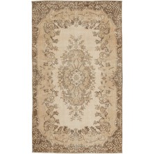 Girit Bej Çizgili Yün Modern Desenli Yün Hav Toz Vermez Leke Tutmayan Salon Yolluk Mutfak El Dokuma Halı