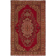 Hali.Net 165x263 cm Kahverengi Vintage Anadolu Yün Halı | Salon Yatak Odası Halısı | Doğal Yün El Yapımı El Dokuma Hav Vermez | UNİQUE-17739