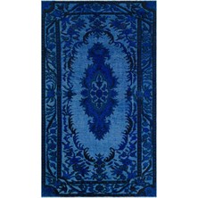Hali.Net 167x286 cm Siyah Mavi Madalyonlu Geleneksel Klasik Halı | Salon Yatak Odası Halısı | Hav Vermez | UNİQUE-2696