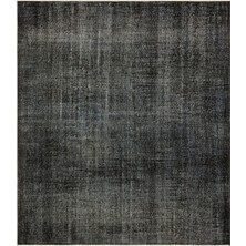 Hali.Net 215x246 cm Bej Koyu Gri Motifsiz Vintage Eskitme Halı | Salon Yatak Odası Halısı | Hav Vermez | UNİQUE-35194