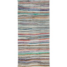 Hali.Net 128x266 cm Bej Vintage El Dokuma Yün Halı | El Yapımı Doğal Yün Salon Halısı | Geleneksel Anadolu Hav Vermez | UNİQUE-32642
