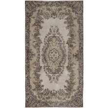 Hali.Net 110x206 cm Bej Krem Bitkisel Vintage Medalyonlu Halı | Salon Yatak Odası Halısı | Hav Vermez | UNİQUE-8739