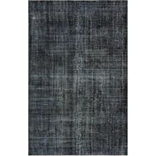 Hali.Net 188x293 cm Ekru Antrasit Soyut Vintage Eskitme Halı | Salon Yatak Odası Halısı | Hav Vermez | UNİQUE-35249