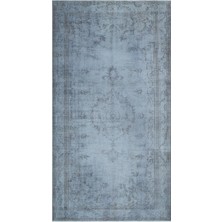 Hali.Net 152x285 cm Kahverengi Açık Gri Mavi Bitkisel Ve Geometrik Vintage Geleneksel Halı | Salon Yatak Odası Halısı | Hav Vermez | UNİQUE-25875