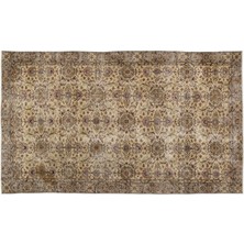 Kahverengi Çerçeveli Yün Modern Desenli Yün Hav Toz Vermez Leke Tutmayan Salon Yolluk Mutfak El Dokuma Halı