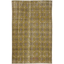 Hali.Net 172x256 cm Çok Renkli Yeşil Bitkisel Vintage Şebekeli Halı | Salon Yatak Odası Halısı | Hav Vermez | UNİQUE-7595