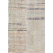 Hali.Net 182x267 cm Çok Renkli Krem Geometrik Bohem Çizgili Halı | Salon Yatak Odası Halısı | Hav Vermez | UNİQUE-31773
