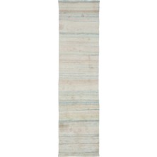 Hali.Net 80x306 cm Kahverengi Krem Çizgili Bohem Çizgili Halı | Mutfak Yolluk Halısı | Hav Vermez | UNİQUE-31818