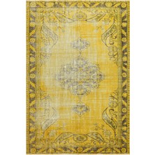 Hali.Net 164x238 cm Kırmızı Sarı Bitkisel Vintage Geleneksel Halı | Salon Yatak Odası Halısı | Hav Vermez | UNİQUE-36032