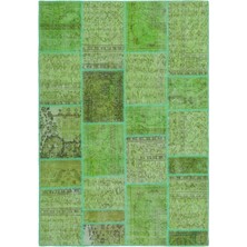 Hali.Net 160x230 cm Yeşil Vintage Anadolu Eskitme Yün Halı | Salon Yatak Odası Halısı | Doğal Yün El Yapımı El Dokuma Hav Vermez | UNİQUE-24948