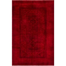 Vintage Bordo Geometrik Yün Modern Desenli Yün Hav Toz Vermez Leke Tutmayan Salon Yolluk Mutfak El Dokuma Halı