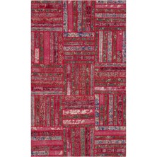 Teselya Gri Çizgili Yün Modern Desenli Yün Hav Toz Vermez Leke Tutmayan Salon Yolluk Mutfak El Dokuma Halı