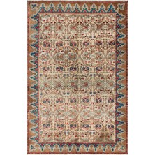 Teselya Bej Çizgili Yün Modern Desenli Yün Hav Toz Vermez Leke Tutmayan Salon Yolluk Mutfak El Dokuma Halı