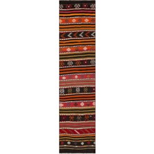 Hali.Net 84x352 cm Bej Siyah Geleneksel Motifler Etnik Geometrik Halı | Mutfak Yolluk Halısı | Hav Vermez | UNİQUE-36430