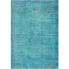 Hali.Net 191x287 cm Gri Turkuaz Belirsiz Vintage Eskitme Halı | Salon Yatak Odası Halısı | Hav Vermez | UNİQUE-29610