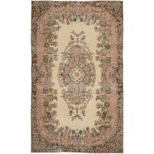 Hali.Net 175x291 cm Bej Vintage El Dokuma Yün Halı | El Yapımı Doğal Yün Salon Halısı | Geleneksel Anadolu Hav Vermez | UNİQUE-15170