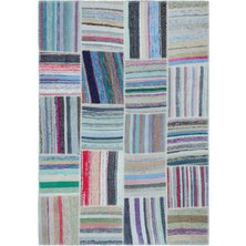 Atina Gri Eskitme Yün Modern Desenli Yün Hav Toz Vermez Leke Tutmayan Salon Yolluk Mutfak El Dokuma Halı